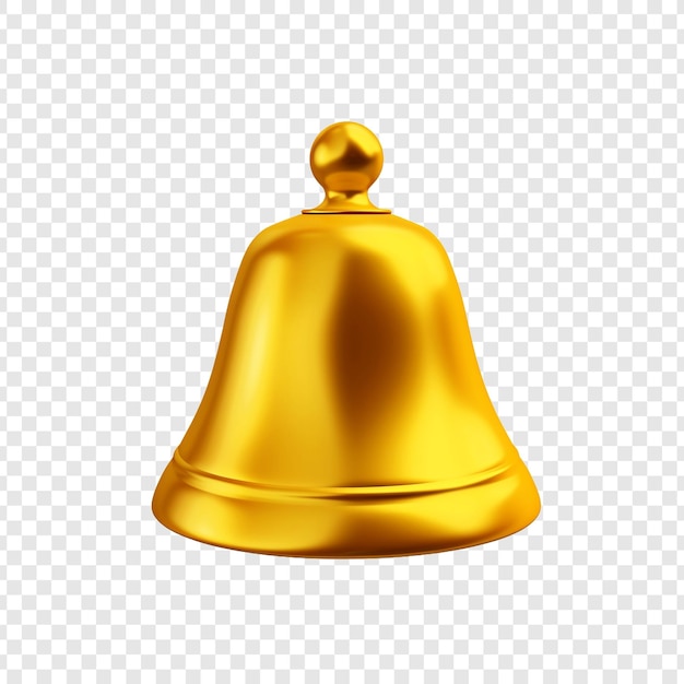 PSD gratuito 3d campana gialla isolata su sfondo trasparente