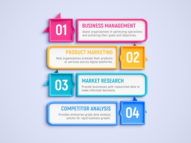 Free PSD 4 steps creative business infographics design template