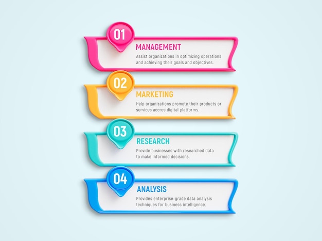 Free PSD 4 steps creative business infographics design template