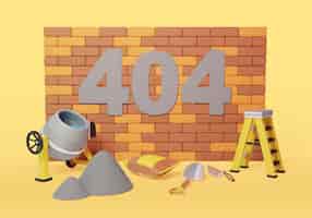 無料PSD 建設コンセプトの下で 404 背景