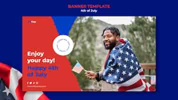 Free PSD 4th of july banner design template