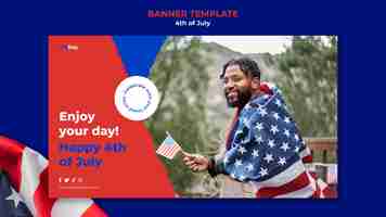 Free PSD 4th of july banner design template