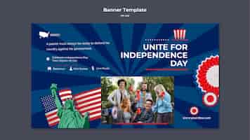 Free PSD 4th of july banner design template
