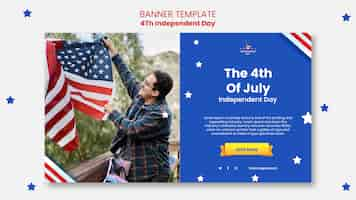 Free PSD 4th of july banner design template