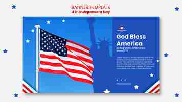 Free PSD 4th of july banner design template