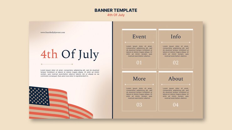 Free PSD 4th of july banner template design