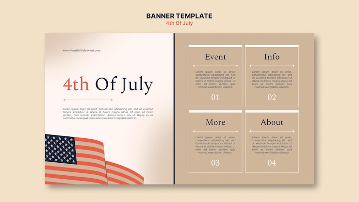 Free PSD 4th of july banner template design