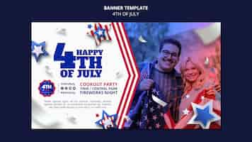 Free PSD 4th of july banner template design