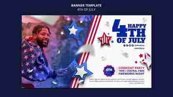 Free PSD 4th of july banner template design