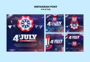 Free PSD 4th of july celebration instagram posts