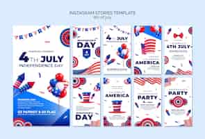 Free PSD 4th of july celebration instagram stories