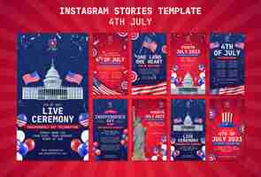 Free PSD 4th of july celebration instagram stories