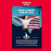 Free PSD 4th of july celebration poster template