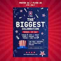 Free PSD 4th of july celebration poster template