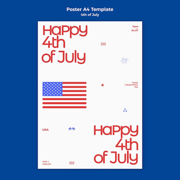 4th of july celebration vertical poster template