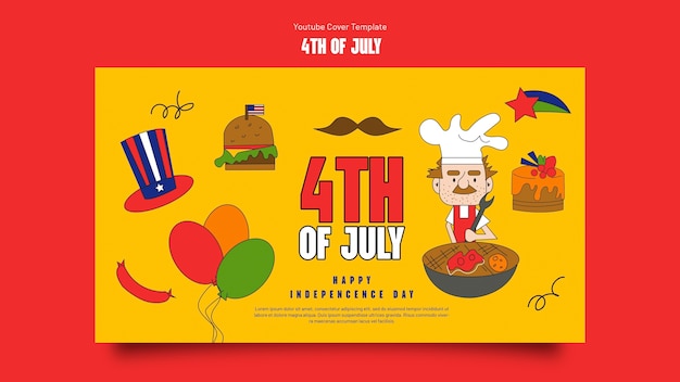 Free PSD 4th of july celebration youtube cover template