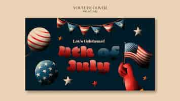 Free PSD 4th of july celebration youtube cover