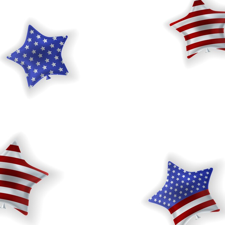 Free PSD 4th of july decoration illustration