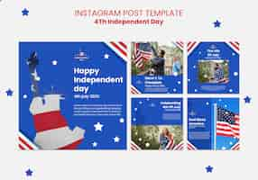 Free PSD 4th of july instagram post design template