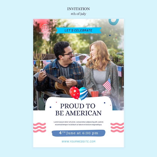 4th of july invitation template