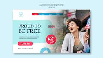 Free PSD 4th of july landing page template