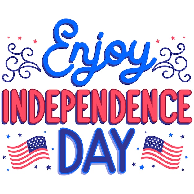 Free PSD 4th of july lettering