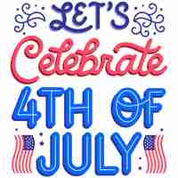 Free PSD 4th of july lettering