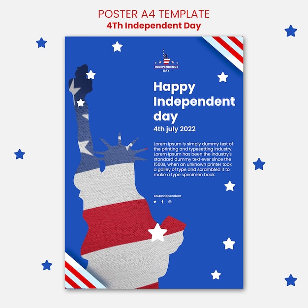 Free PSD 4th of july poster design template