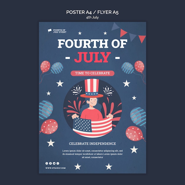 4th of july poster template design