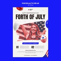4th of july poster template design