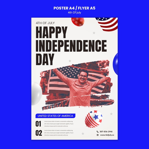 4th of july poster template design