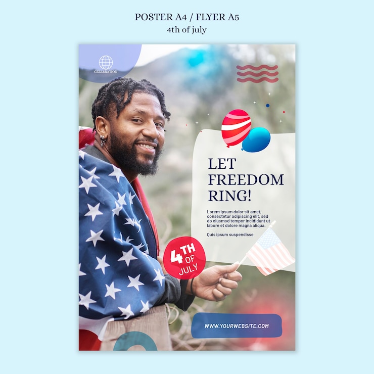 Free PSD 4th of july poster template