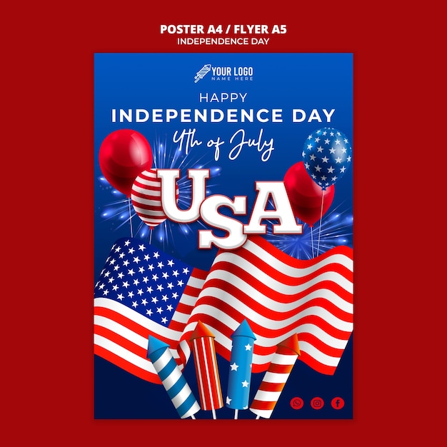 4th of july poster template