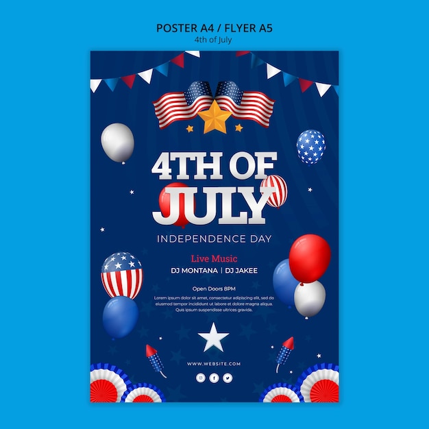 4th of july poster template