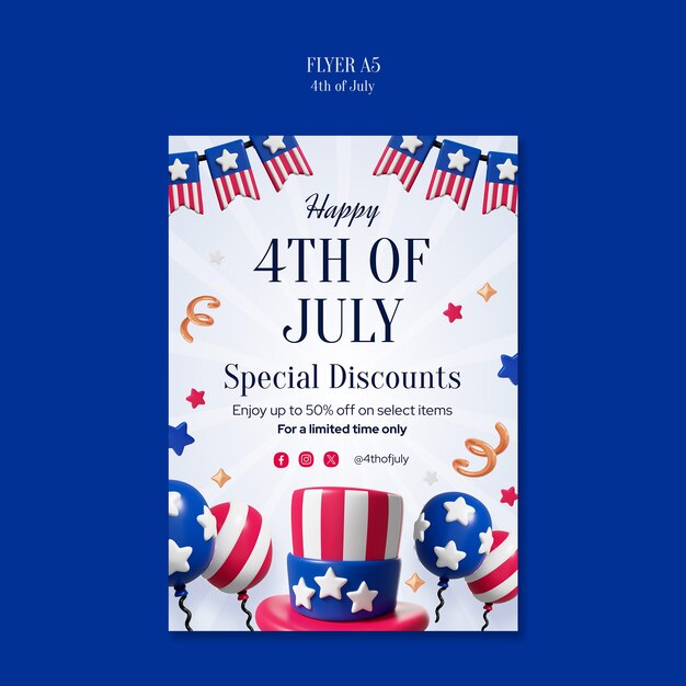 4th of july special discounts flyer
