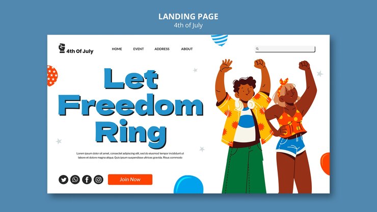 Free PSD 4th of july template design