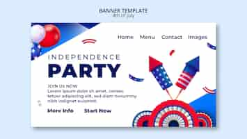 無料PSD 独立記念日のランディング ページ テンプレート