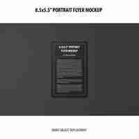 PSD gratuito 5,5 x 8,5 `` mockup di volantino verticale