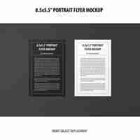 Free PSD 5.5x8.5'' portrait flyer mockup