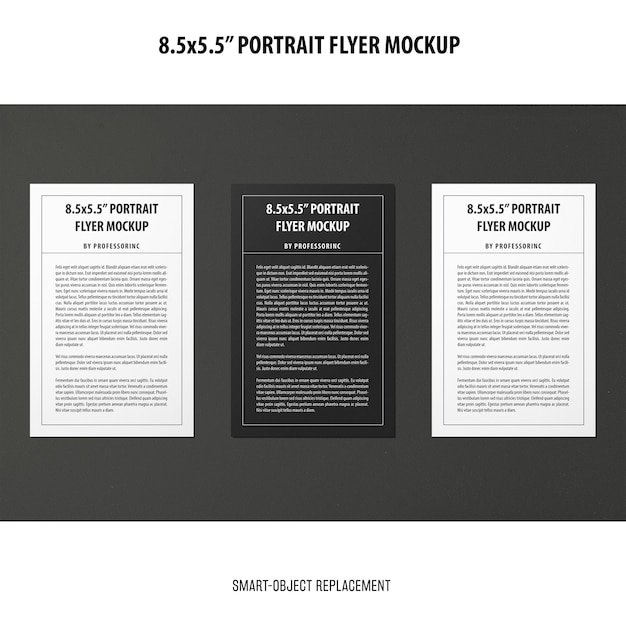 Free PSD 5.5x8.5'' portrait flyer mockup