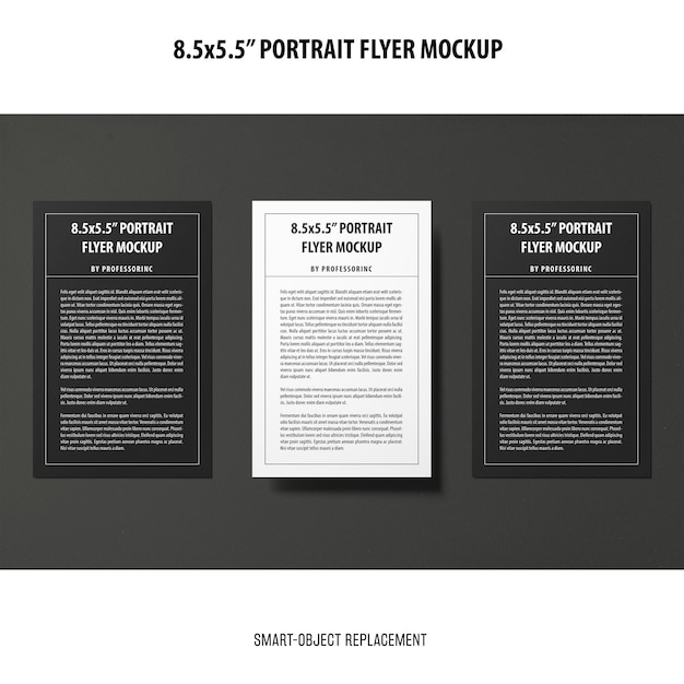 PSD gratuito 5,5 x 8,5 `` mockup di volantino verticale