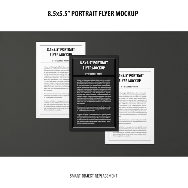 Free PSD 5.5x8.5'' portrait flyer mockup