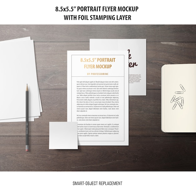 5.5x8.5'' portrait flyer mockup