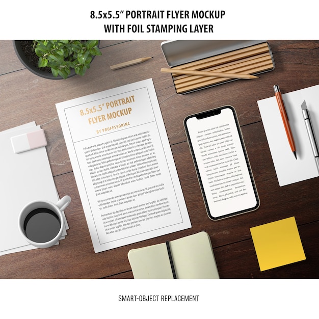 5.5x8.5'' Portrait Flyer Mockup