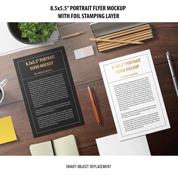 5.5x8.5'' Portrait Flyer Mockup