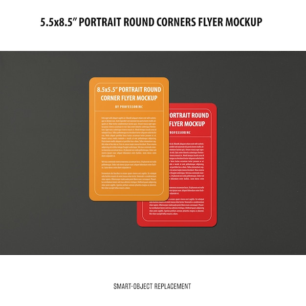 PSD gratuito 5,5 x 8,5 `` mockup di volantino verticale