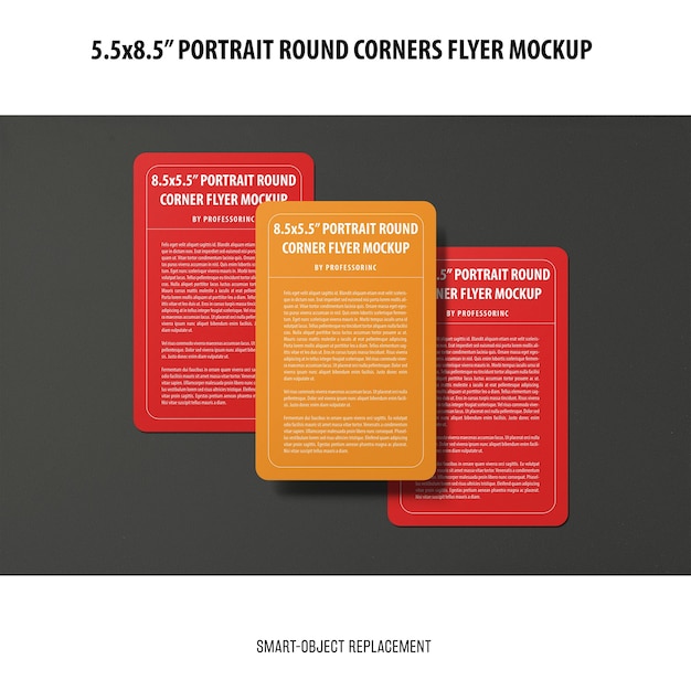 Free PSD 5.5x8.5'' portrait flyer mockup