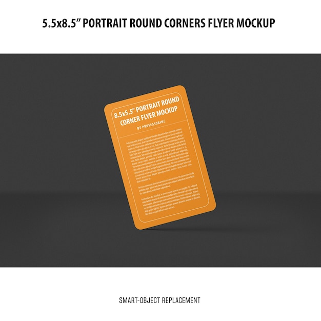 Free PSD 5.5x8.5'' portrait flyer mockup