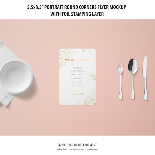 5,5 x 8,5 `` mockup di volantino verticale