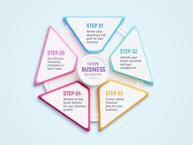 5 steps creative business infographics design template